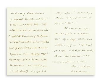 NEWMAN, JOHN HENRY; CARDINAL. Autograph Letter Signed, JohnH Newman, to William Cope (My dear Sir William),